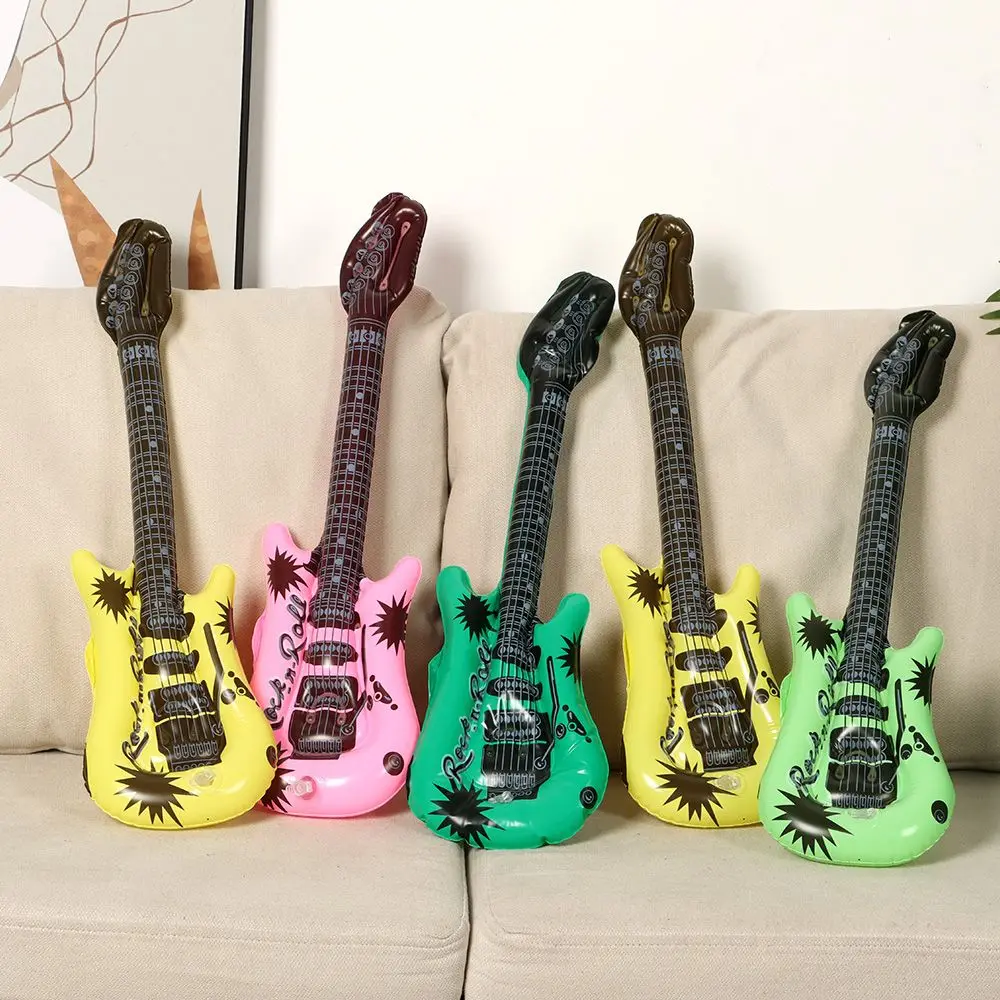 6 stücke Aufblasbare Instrumente PVC Simulation Instrumente Gitarre Sax Mikrofon Party Hip Hop Geburtstag Party Supplies