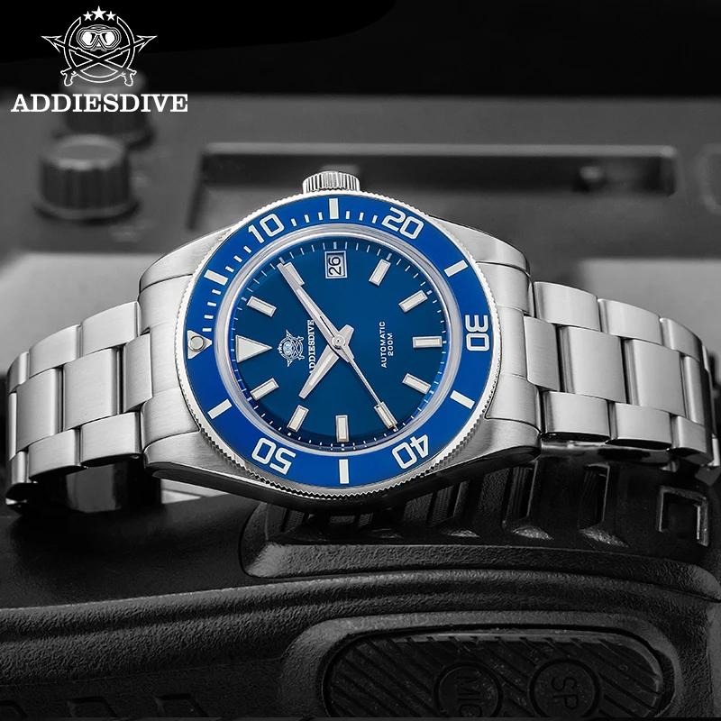 ﻿ ADDIESDIVE New Diving Watch Men NH35 Automatic Sapphire Domed Glass 39mm Ceramic Bezel Waterproof 200m Dive Luminous Watch