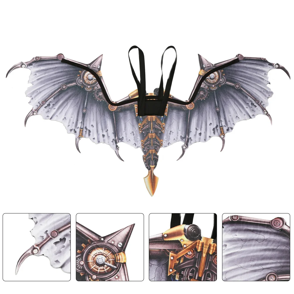 Wings Props Colored Printing Decor Role Play Steampunk Dragon Halloween Novel Backside Ornament Folding Stage Performance