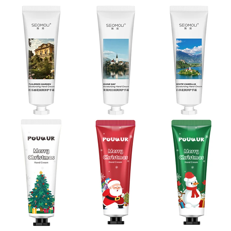 Confezione regalo di Natale Set di creme per le mani Crema idratante durevole Creme per le mani nutrienti Anti capannone Riparazione Cura delle mani Creme per le mani