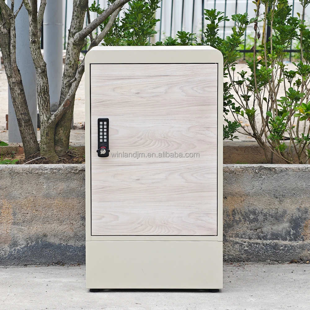 Modern Outdoor Galvanized Sheet Standing  Waterproof Anti-theft Smart Lock Parcel Drop Box Mailbox for Apartment Use