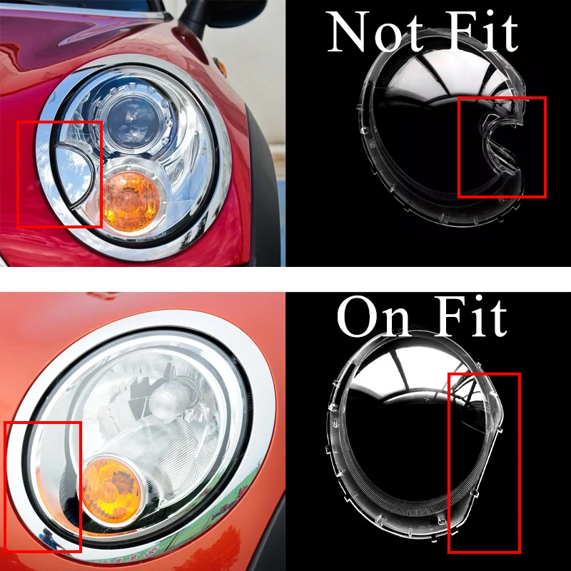 Car Headlight Cover For BMW Mini R55 R56 2007 2008 2009 2010 2011 2012 2013 Headlamp Shell Plexiglass Lens Transparent Lampshade