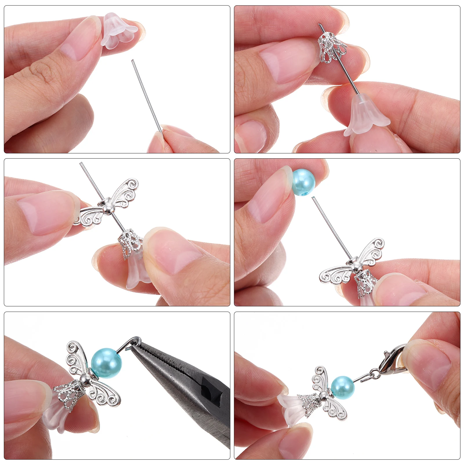 Craft Beads Angel Charms Angel Charms Pearl Bracelet Jewelry Making Kit Random Colors Ideal Present Accessories