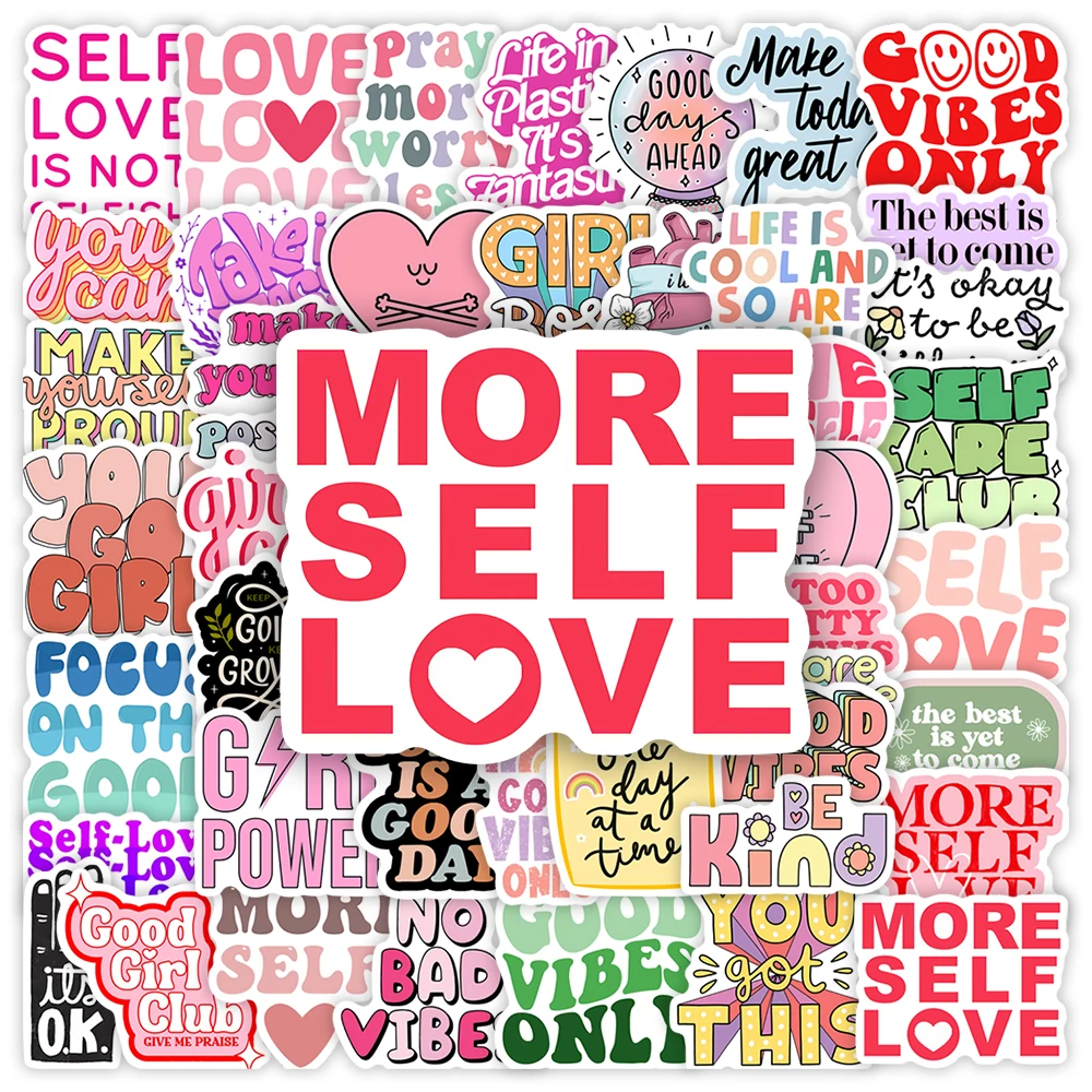 Girl Selflove Stickers Confidence Energie DIY Toy Gift Decorative Decal for Scrapbook Notebook Luggage Laptop Bottle Waterproof