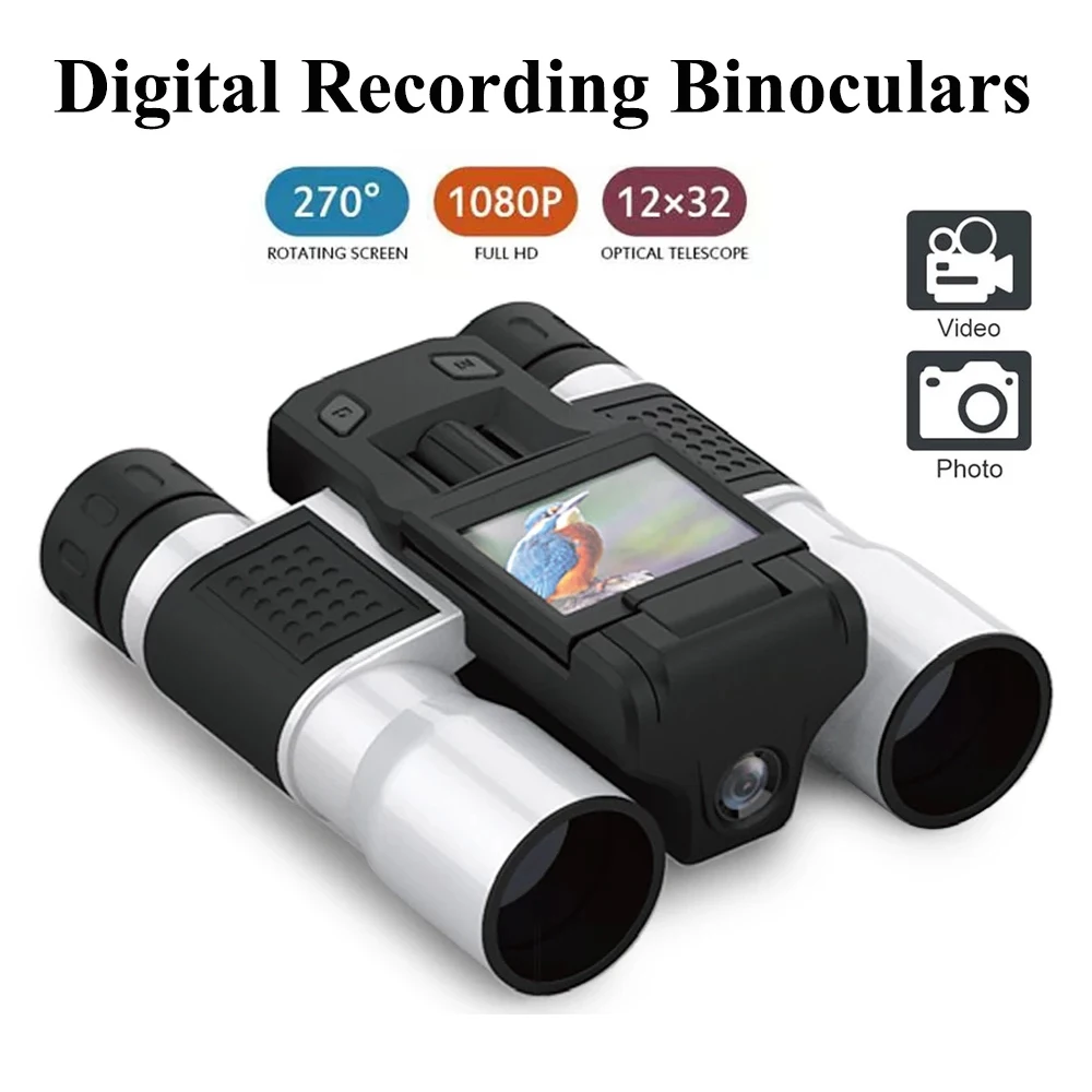 

12x32 Digital Telescope 2.0 Inch Rotating LCD Screen Binoculars Hunting Camera Video Photo Recorder Camping Hiking Equipment