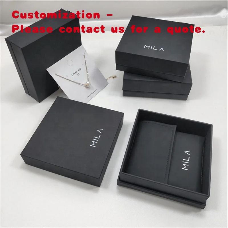 

custom.BSCI Luxury Necklace Jewelry Packaging Boxes a Set Jewelry Box Wiredrawing Design Pu Leather Ring Jewelry