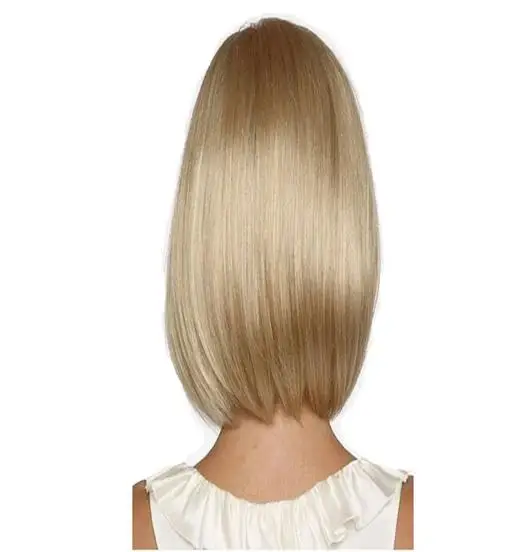 Women Synthetic Wigs Short Straight Bob Hairstyle Blonde HighLights Hair Wig Heat Resistant Fiber