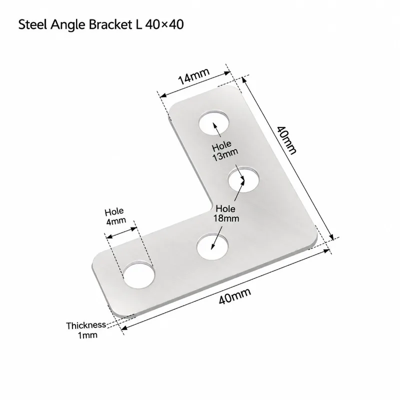 L&T‑shaped Stainless‑steel Table‑chair Fastening Corner‑bracket Triangular Support Stand Iron‑sheet Corner‑joint Fitting Sturdy