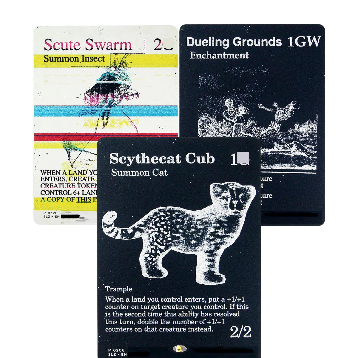 Non-Foil SLZ Scythecat Cub/Quicksilver Elemental/Scute Swarm TCG M Proxy Cards Custom Top Quality Game Collection Trading Cards
