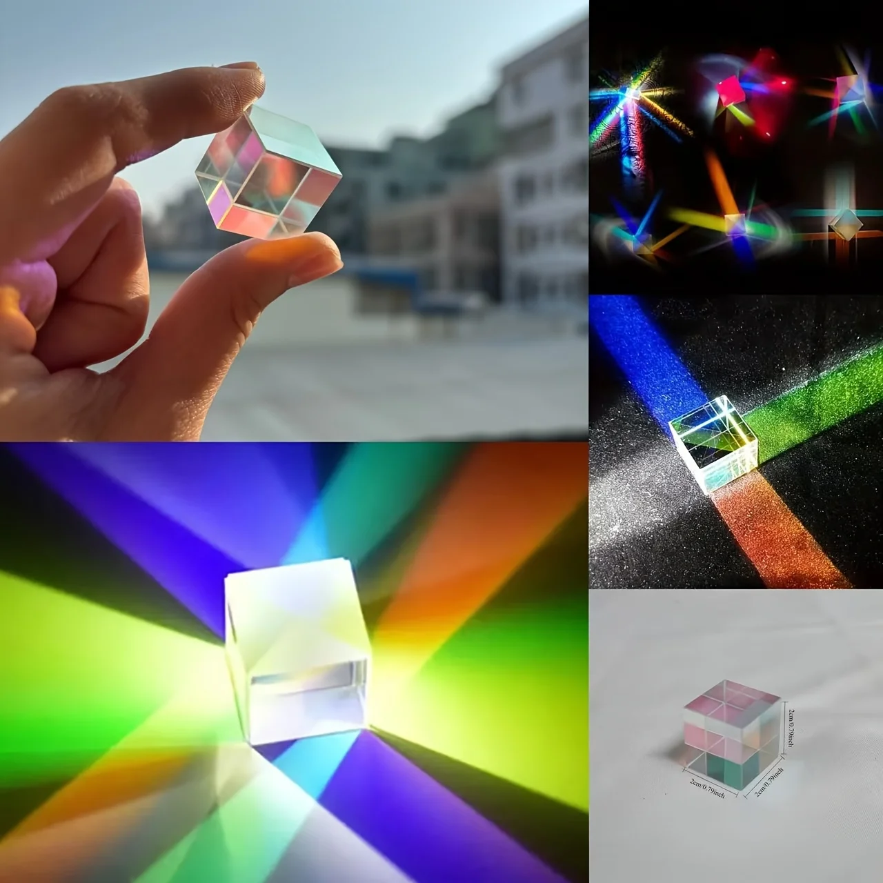 مكعب X-Cube الزجاجي البصري بلونين: منشور مقسم شعاع RGB، هدية تعليمية، فيزياء الفصول الدراسية