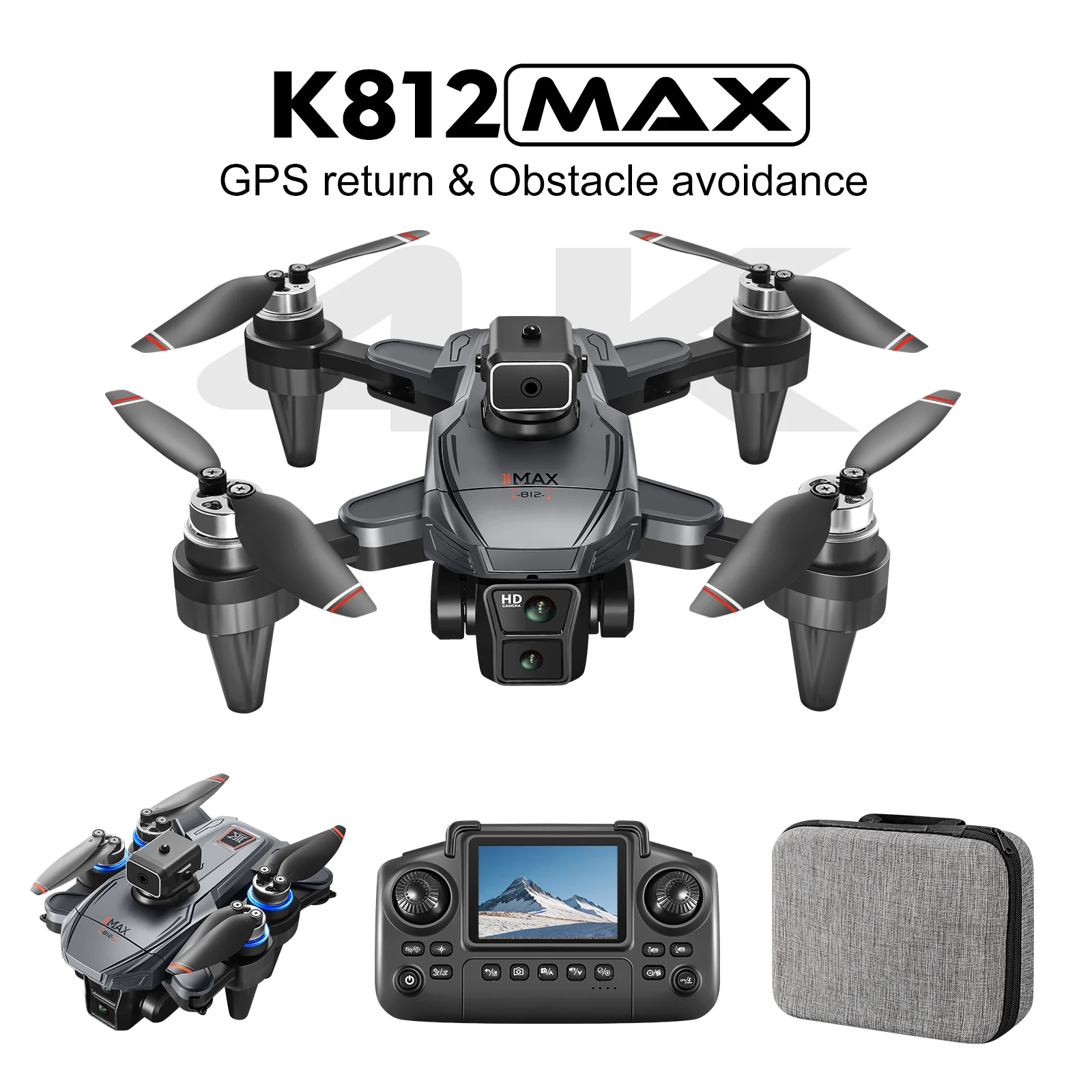 K812 MAX Drone 8K ESC Profession HD Damera RC Dron GPS 5G Wifi FPV Quadcopter Foldable Aerial Photography UAV Remote Control Toy