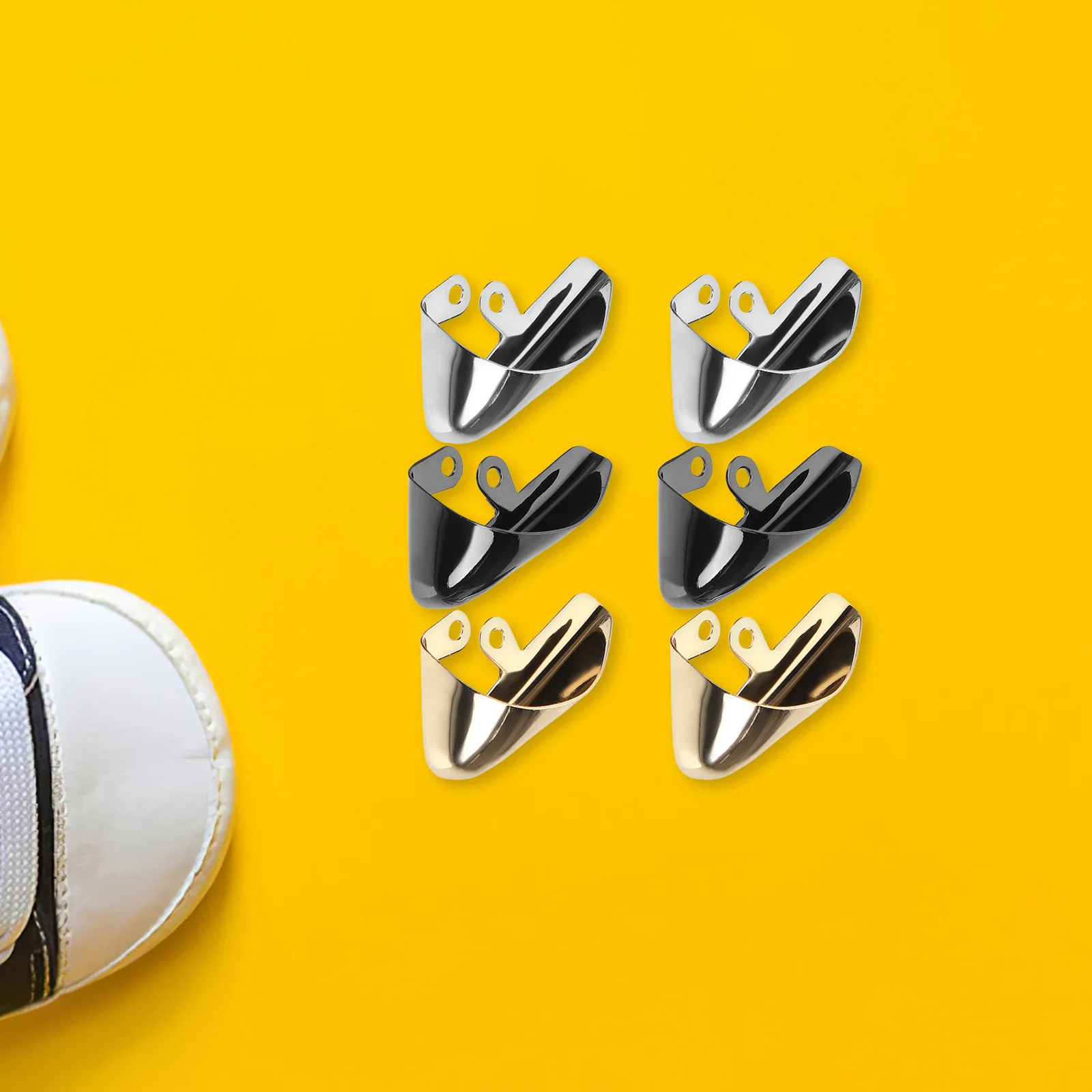 

6pcs Metal Shoe Pointed Protectors High Heel Tip Covers Pump Toe Caps Sturdy Wear Resistant Boot Accessories For Women Long