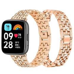 For Redmi Watch 3 Active Diamond Metal strap for Xiaomi redmi watch 3 active Watchband for redmi 3 active Replacement Bracelets