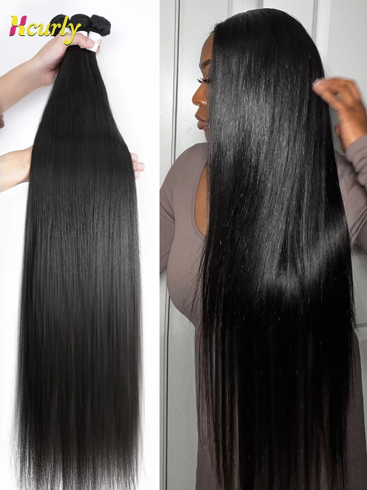 30 40 Inch Bone Straight Human Hair Weave Bundles Indian Virgin Unprocessed 100% Raw Human Hair Extension 3 4 Bundles Weft