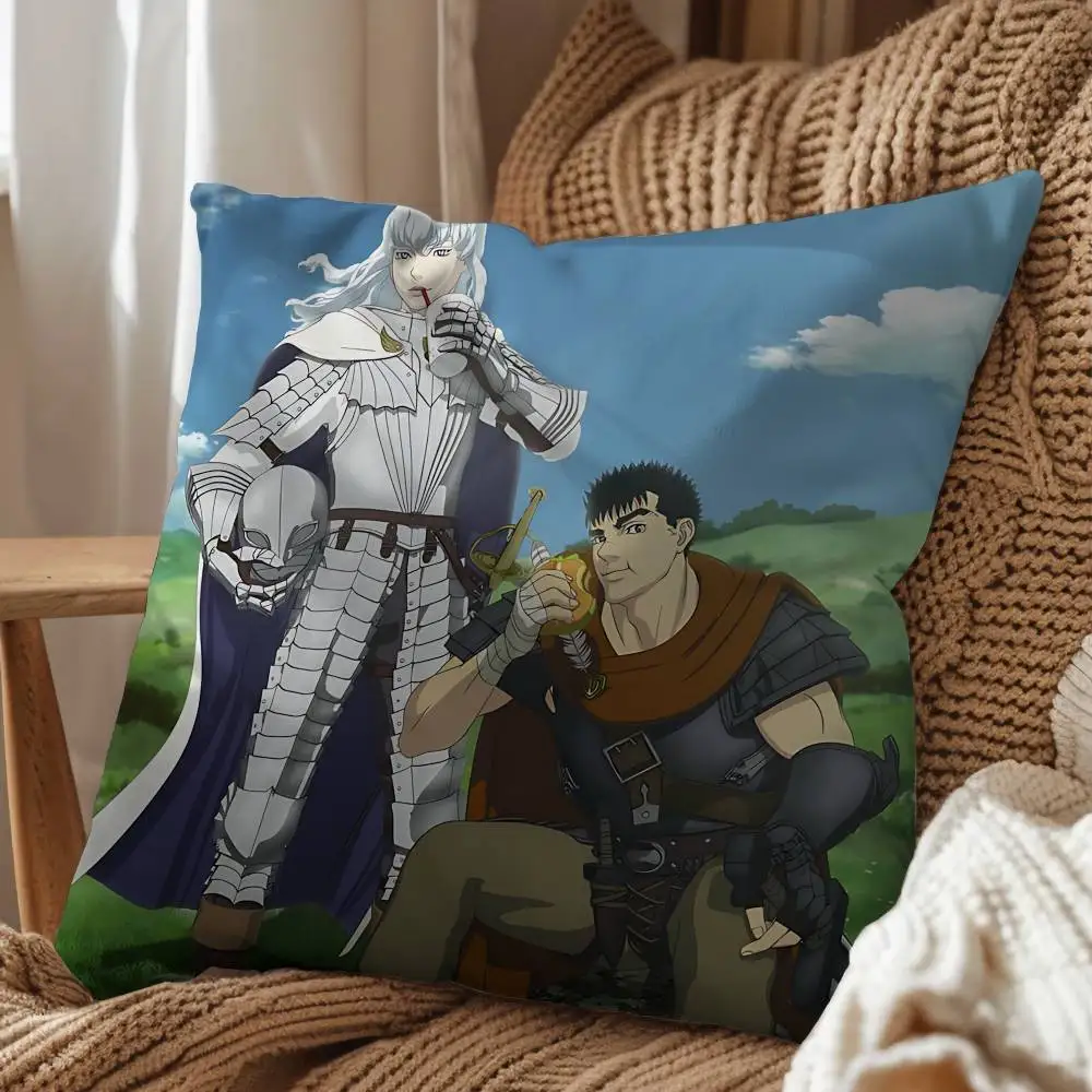 cartoon Griffith Guts Berserk Pillow Case Pillow Case Living Room Sofa Cushion Cover Suitable For Home Bedroom Room Decoration view 2