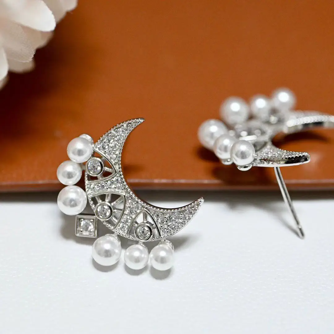 الجملة S925 فضة أقراط جبل النتائج إعدادات قاعدة تصاعد أجزاء ملحق ل 3-4 مللي متر اللؤلؤ 5 زوج/وحدة #3