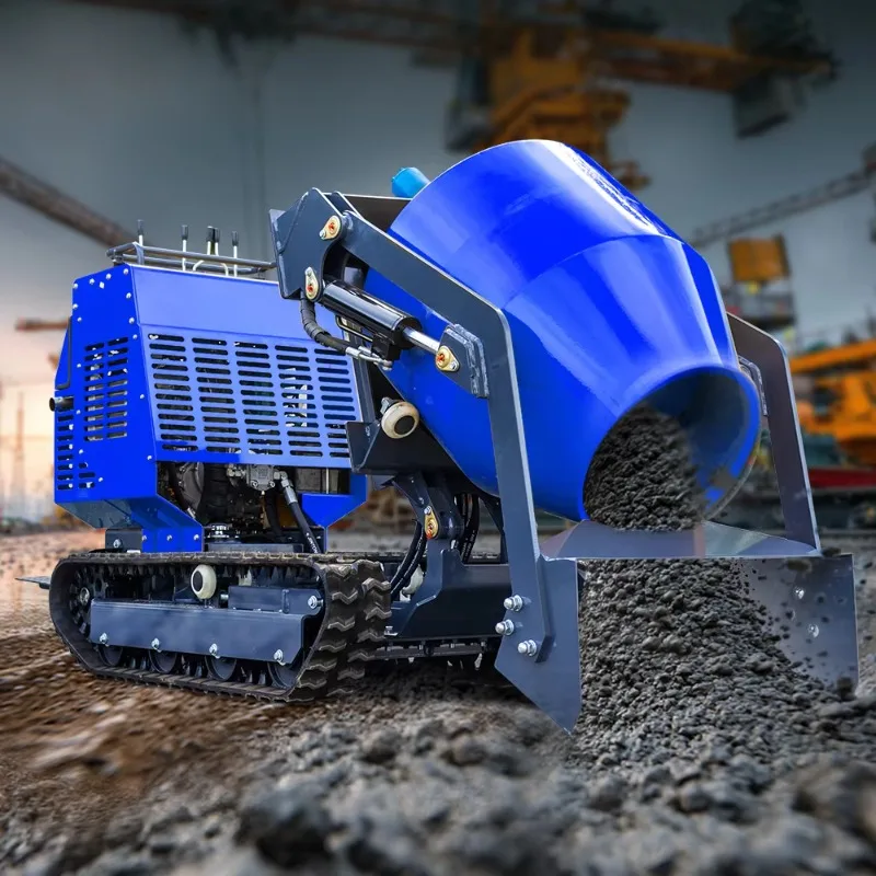 Self-Propelled Concrete Mixer Dumper Crawler | 13.5 HP Engine 750kg Capacity | 110mm Clearance & 1000mm Track