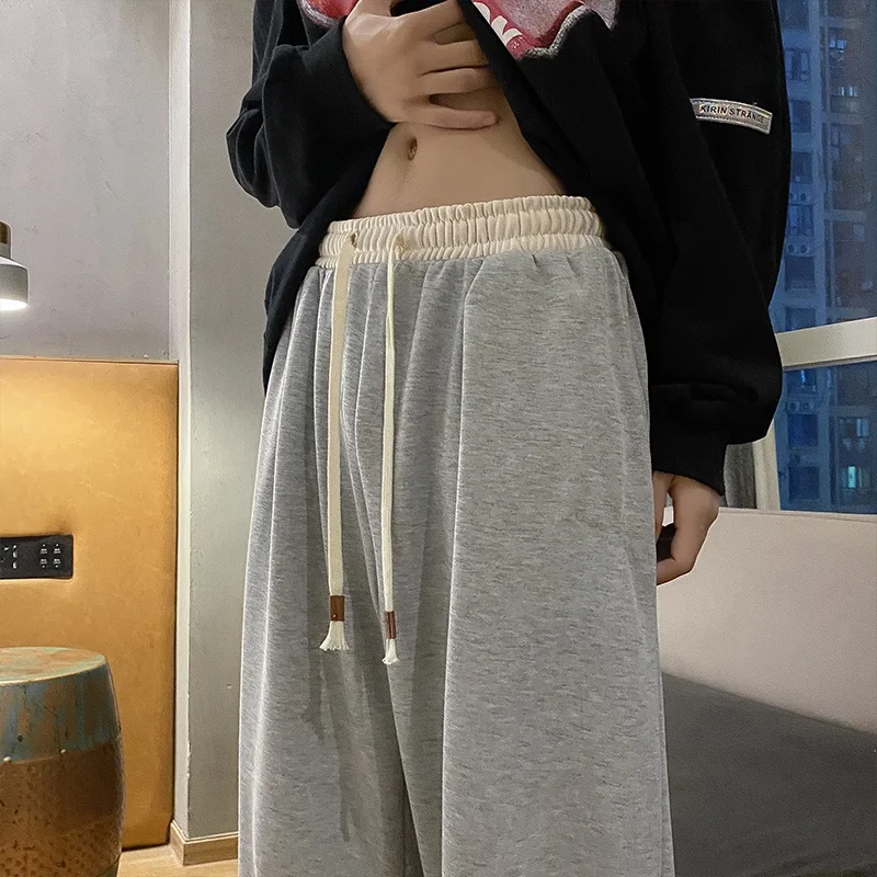 

Мужские повседневные брюки прямого кроя, осенне-весенние спортивные штаны в американском ретро-стиле, свободного кроя, модный бренд