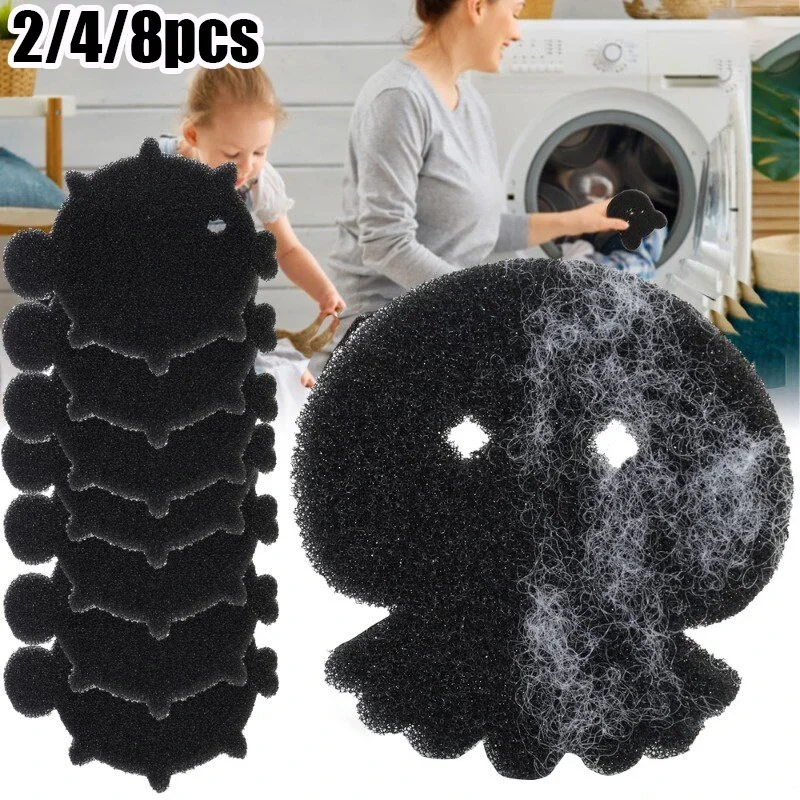 2/4/8Pcs Reusable Laundry Pet Hair Remover Cartoon Animal Shape Washing Machine Lint Catcher Clothes Sofa Cleaning Sponge