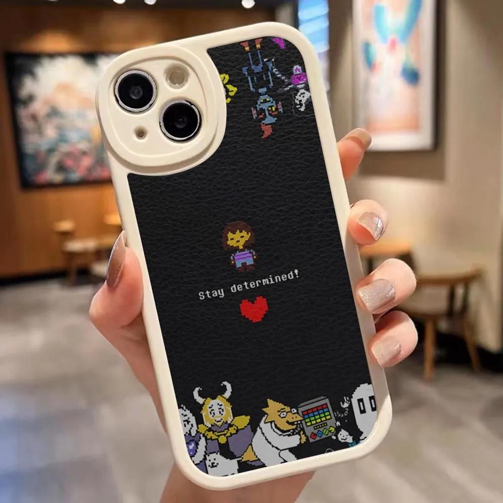 Funda de silicona de piel de cordero para iPhone, carcasa de teléfono Undertale sans doggo Peace, 15, 14, 11, 12, 13 Pro Max, Mini, X, XR, XS, 8 Plus