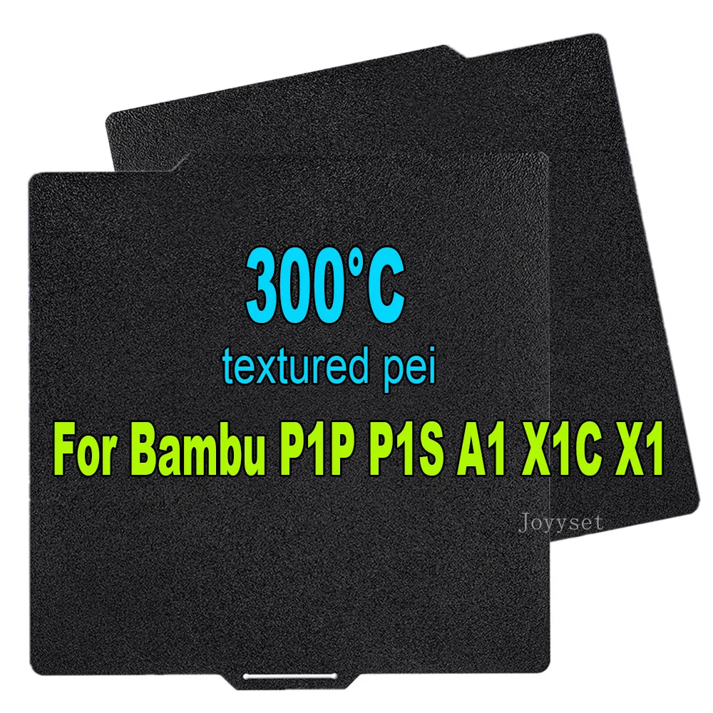 

Двусторонняя текстурированная пластина, черный лист PEI для Bambu Lab X1C A1 P1P P1S, сборная пластина, матовый лист с подогревом для Bambulab X1 Carbon