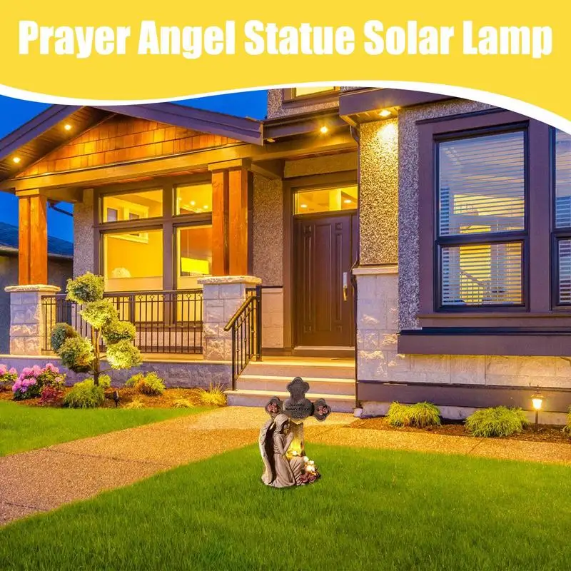 

Garden Statues For Outside Praying Angel Sculpture Outdoor Sympathy Memorial Grave Decorations For Yard Patio Lawn