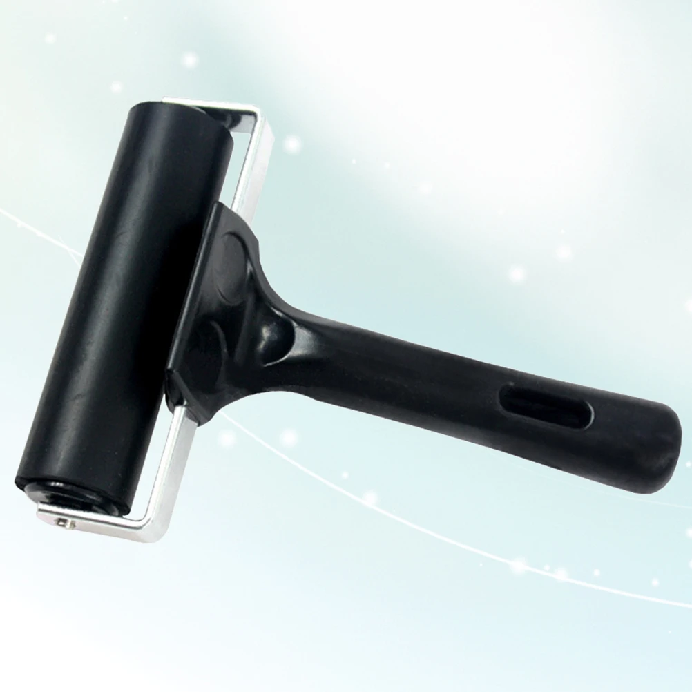 

10Cm Rubber Roller Heavy Duty Metal Frame Anti S Tape Construction Ink Stamping Tools Printing Roller Easy Clean