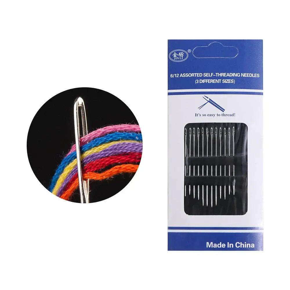 

12Pcs Elderly Needles Side Hole Blind Needle Multi-size Premium Sewing Needles Effortless Diy Threading Needles Hand Sewing