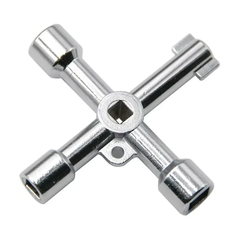4 In 1 Multifunction Electrician Plumber Utility Cross Switch Wrench Universal Square Triangle Key for Gas Train Bleed Radiator