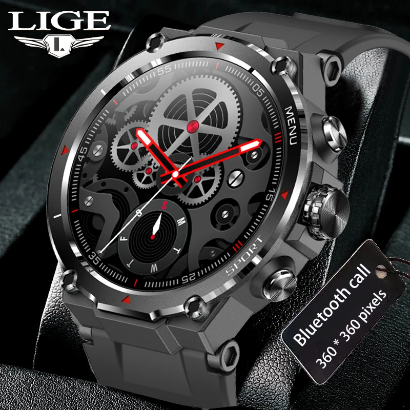 LIGE AMOLEO Smart Watch Men Long Standby Bracelet Fitness Tracker Sports Watches Bluetooth Call Smart Clock Men Smartwatch 2023