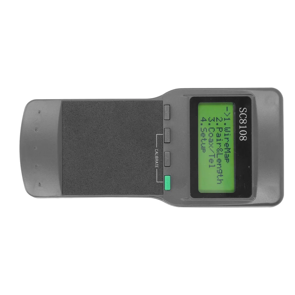 SC8108 Cable Tester with Dynamic Calibration for Measuring Cable Length and Identifying Wire Pair Assignments on UTP Cables