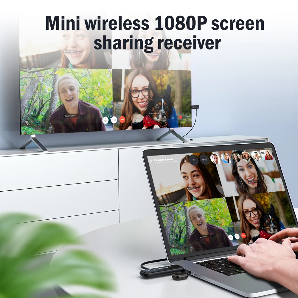 Lemorele 50M Wireless HDMI Transmitter Receiver 1080P Display Dongle Extender AV Adapter for Laptop TV Projector Monitor