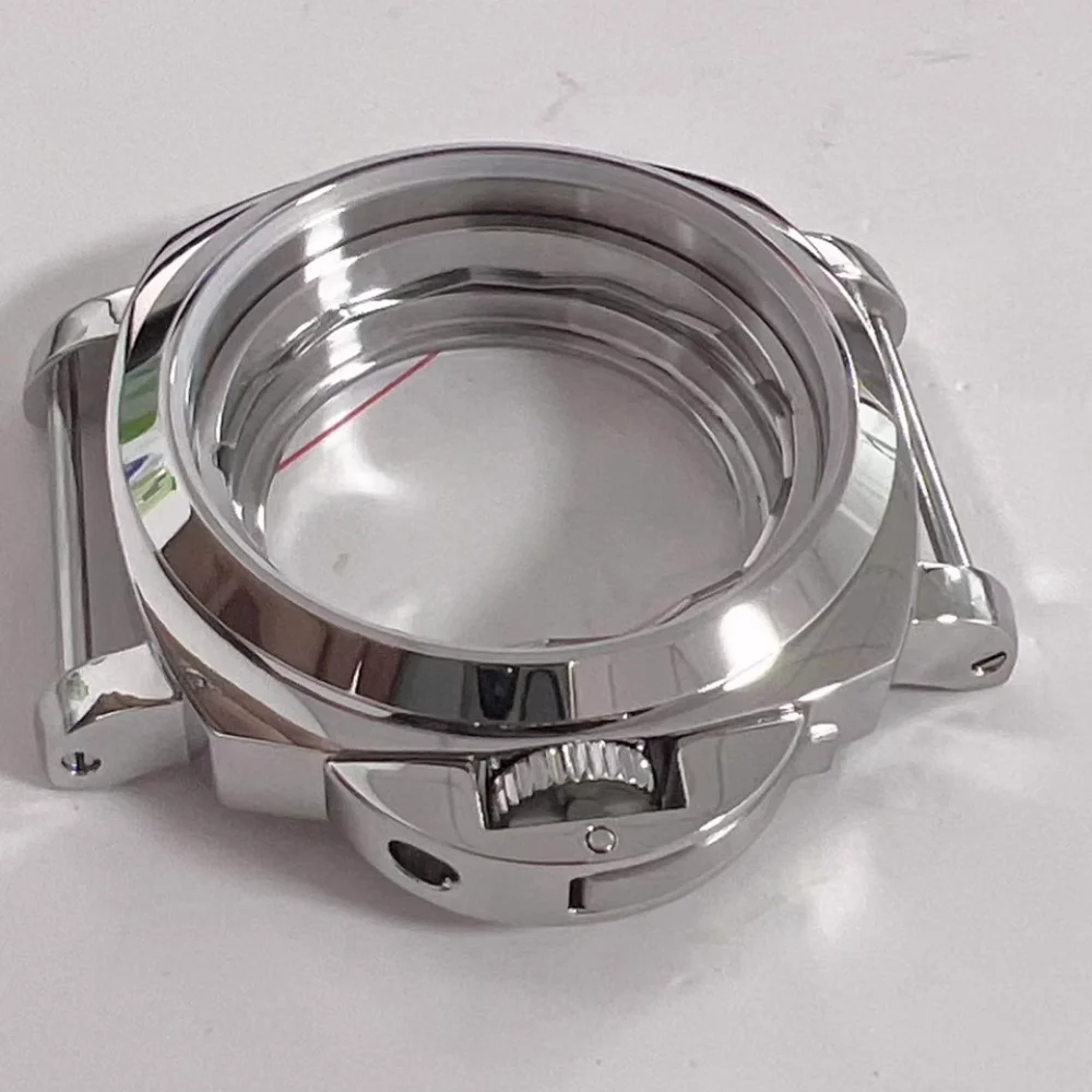 40 مللي متر ساعة مع مقبض الحال بالنسبة NH35 NH36 4R 7S ساعة يد تعمل بالحركة اكسسوارات فضي اللون الفولاذ المقاوم للصدأ