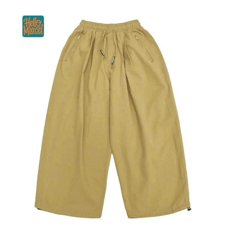 

HELLOMARCEL Top Quality Summer Fall Men Women Cotton Harem Pants Drawstring Casual Trousers Lightweight Loose Fit Beach Pants