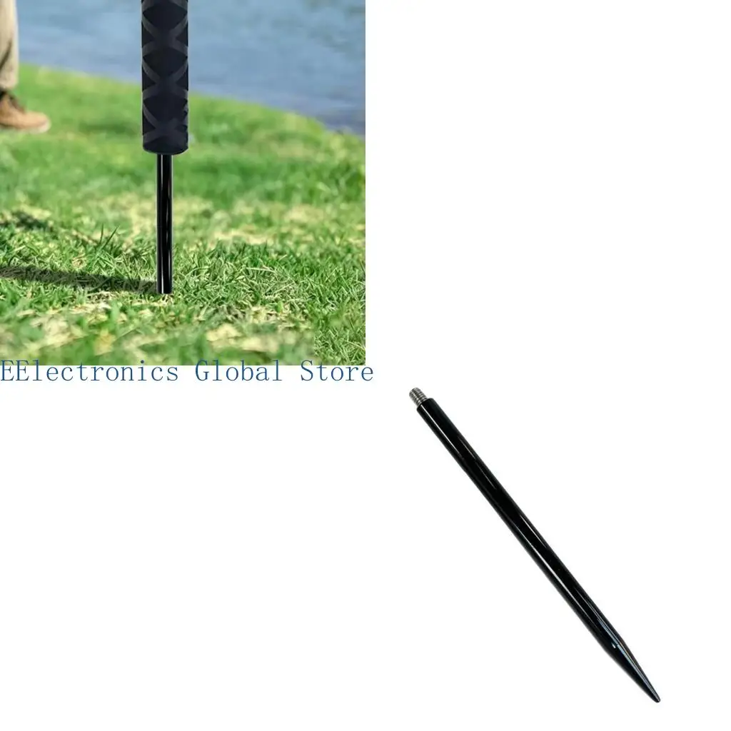 462B Outdoor Camera Mounting Stake with Matte Black Coated Finish, 1/4 Threaded Metal Base for Compatible Extension Poles and