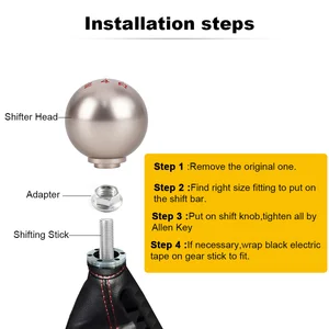 Aluminum Shift Gear Knob to Honda, 5 or 6 Speed, JDM Ball Shape, M10 * 1.5, Fit for Civic City, FD2, FN2, EP3, Type R, DC2, DC5, AP1, AP2, S2000, F20C 8 Main Sales Civic Exchange Handle - №7