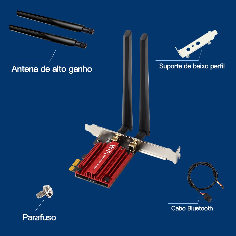 Wifi 6E Intel AX210 Tri-Band Pci-E Draadloze Bluetooth 5.3 Netwerkkaart 2.4Ghz/5Ghz/6ghz 802.11AX AX210NGW Wifi Voor Pc AX200NGW