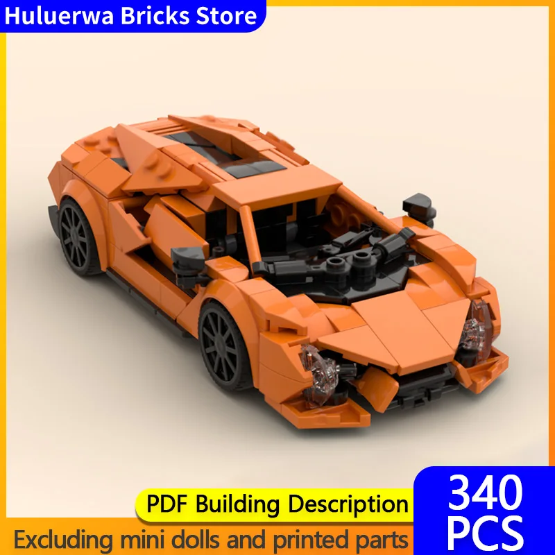 

Модель скоростного гиперкара MOC, строительные кирпичи Revuelto, спортивный автомобиль, модульная технология, подарки, праздник, сборка, детские игрушки