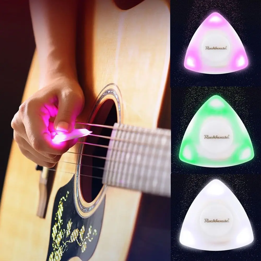 New LED Light Touch Electric Guitar Bass Glowing Picks Luminous Picks Plectrum Ukulele Picks Acoustic Guitar Picks