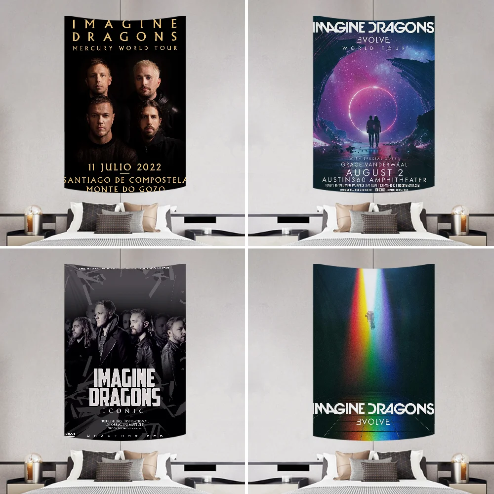 

Imagine Dragons Band Tapestry Decoration Party Background Hanging Cloth Bedroom Tapestry Room Decor Aesthetic