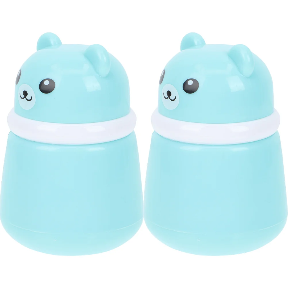 2 قطعة صندوق نفخة البودرة تصميم الدب حاوية بودرة التلك الطفل القابلة لإعادة الملء لإكسسوارات السفر للرضع وجسم الوجه #3