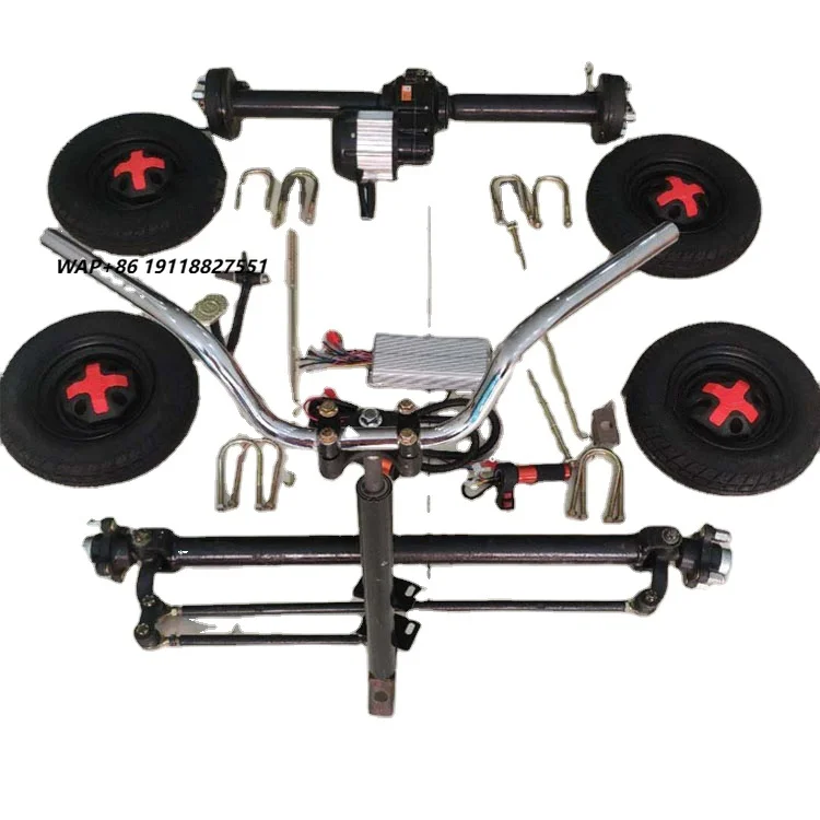 Modified Electric Car Propeller Shafts 48v 1200w Complete Drum Brake Electric DC Motor Driving Rear Axle