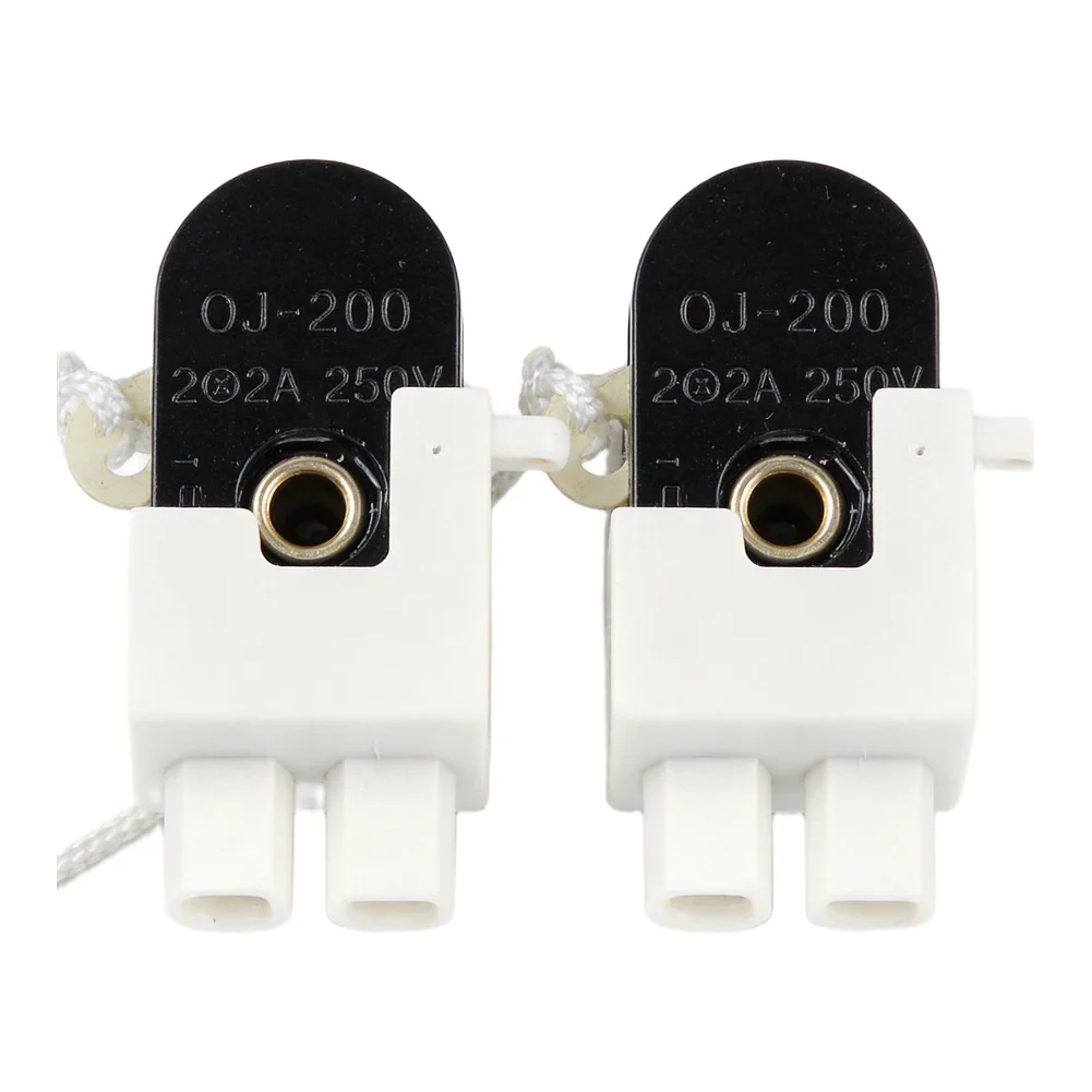 2 Units Pull Cord Switch for Lighting Control 250V 2A AC Rated Compatible with Standard Household Lamps and Fan Wiring Systems