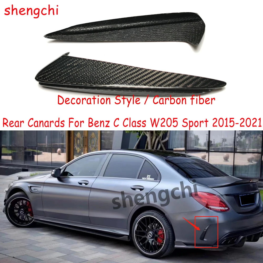 

W205 Задний бампер из углеродного волокна, сплиттер, вентиляционные отверстия для Mercedes C Class C205 C160 C180 C200 C300 C400 Sport Splitter 2015-2021