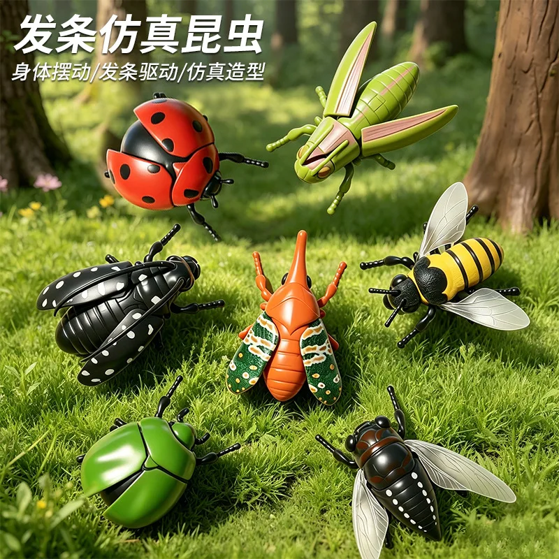 Jouet mécanique Coccinelle Licorne Immortelle sur chaîne, modèle Coccinelle, pour le développement cognitif des enfants sur les insectes