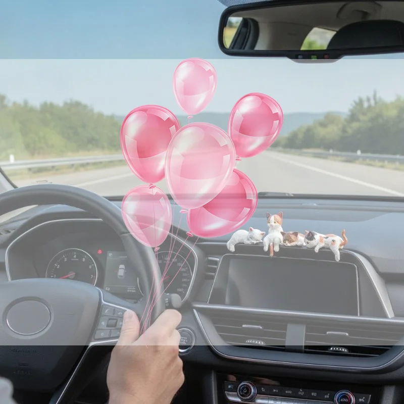 5Pcs Cute Sleeping Cat Dashboard Ornaments Mini Adorable Figurines for Home Desktop Decoration Perfect Cat Lover Gifts