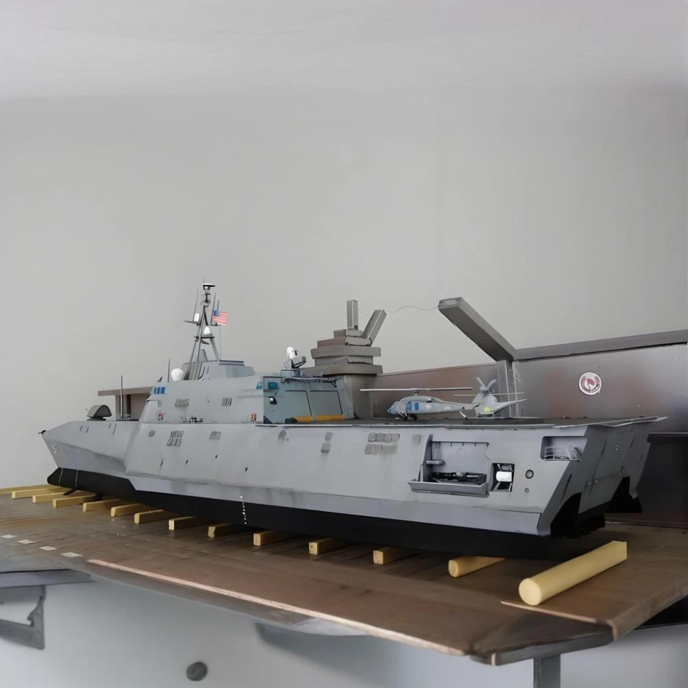 Barco de combate littoral de la Independencia de la Marina de EE. UU., modelo de barco terminado de plástico estático, colección de buques de guerra, adornos, regalo de barco, 1/350