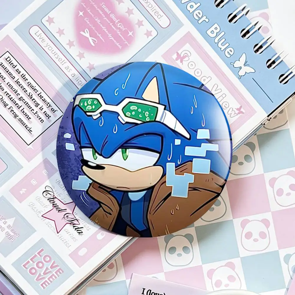 Game S-Sonic The H-Hedgehog Laser Badge Creative Pins Brooch for Bag Clothes Hat Decor Gifts Fans