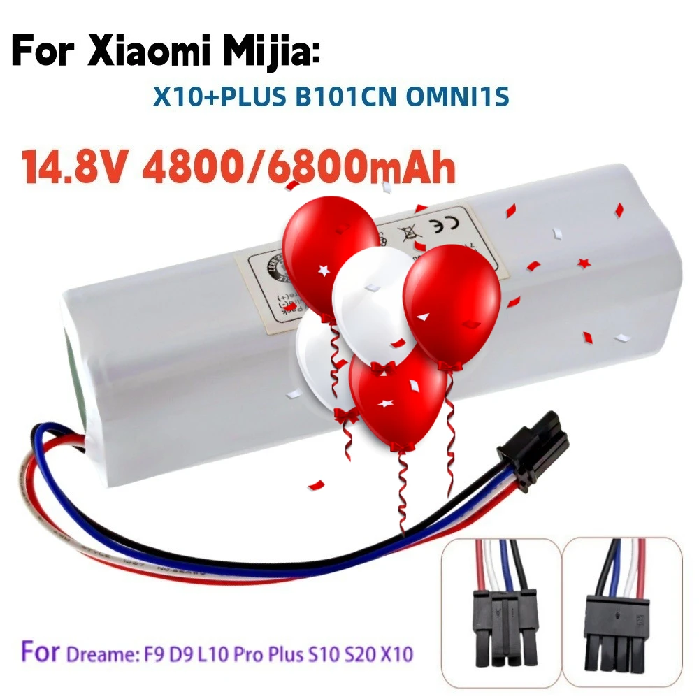 

14.8V 6800mAh Battery for Xiaomi Mijia and Dreame F9 D9 L10 Pro Plus X10+PLUS B101CN OMNI 1S S10 S20 X10 Sweeping Mopping Robot