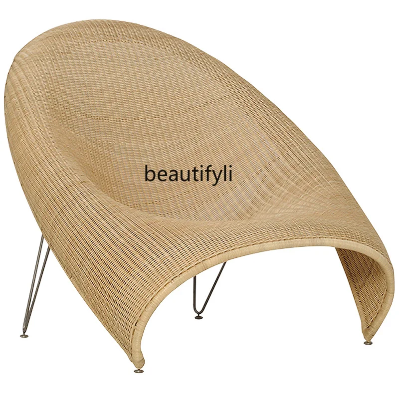 

Outdoor Southeast Asia Rattan Sofa Pedal Indoor Rattan Chair Furniture Nordic Hotel Leisure Chair